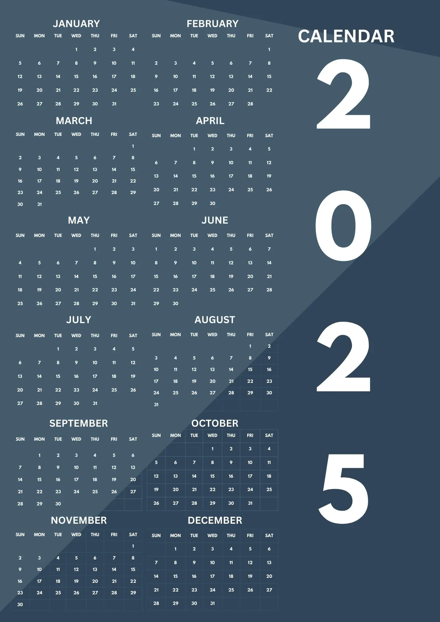 2025 Calendar Design